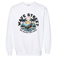 Wave Street Skeleton On The Beach Garment-Dyed Sweatshirt