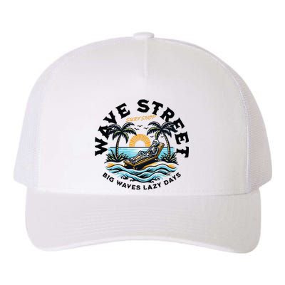 Wave Street Skeleton On The Beach Yupoong Adult 5-Panel Trucker Hat