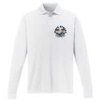 Wave Street Skeleton On The Beach Performance Long Sleeve Polo