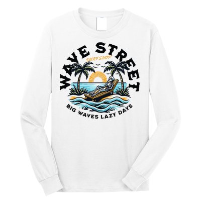 Wave Street Skeleton On The Beach Long Sleeve Shirt