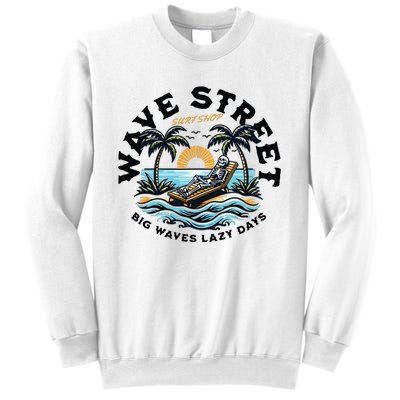 Wave Street Skeleton On The Beach Sweatshirt