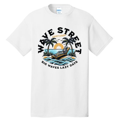 Wave Street Skeleton On The Beach Tall T-Shirt