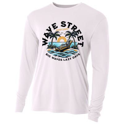 Wave Street Skeleton On The Beach Cooling Performance Long Sleeve Crew