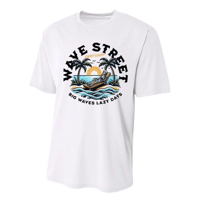 Wave Street Skeleton On The Beach Performance Sprint T-Shirt