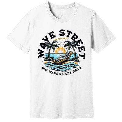 Wave Street Skeleton On The Beach Premium T-Shirt