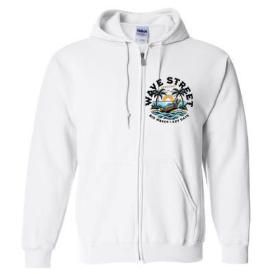 Wave Street Skeleton On The Beach Full Zip Hoodie