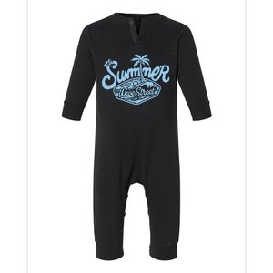 Wave Street Summer Surf Shop Graphic Infant Fleece One Piece