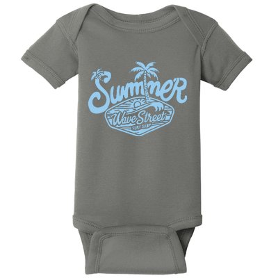 Wave Street Summer Surf Shop Graphic Baby Bodysuit