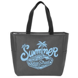 Wave Street Summer Surf Shop Graphic Zip Tote Bag