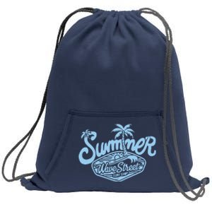 Wave Street Summer Surf Shop Graphic Sweatshirt Cinch Pack Bag