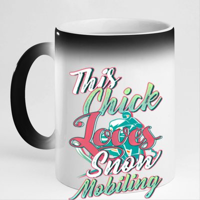 Wo Snowmobiling Saying Gift Snowmobile Lovers Gift 11oz Black Color Changing Mug