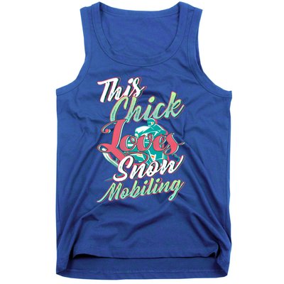 Wo Snowmobiling Saying Gift Snowmobile Lovers Gift Tank Top