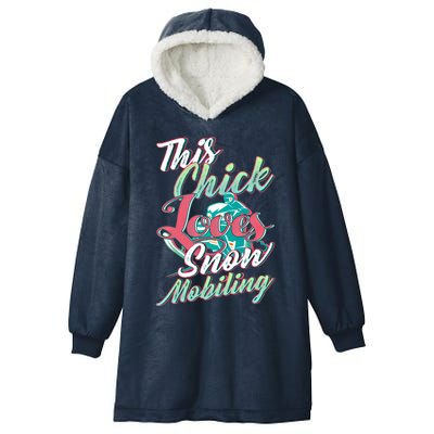 Wo Snowmobiling Saying Gift Snowmobile Lovers Gift Hooded Wearable Blanket