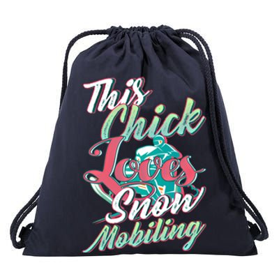 Wo Snowmobiling Saying Gift Snowmobile Lovers Gift Drawstring Bag