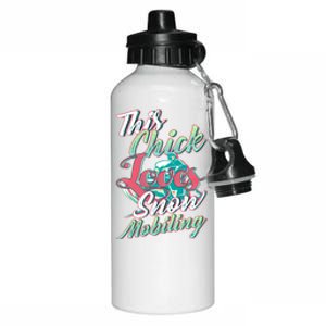 Wo Snowmobiling Saying Gift Snowmobile Lovers Gift Aluminum Water Bottle