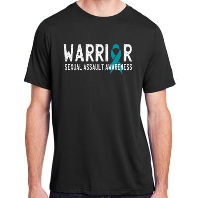 Warrior Survivor Sexual Assault Awareness Month Teal Ribbon Adult ChromaSoft Performance T-Shirt