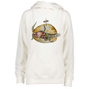 Wrong Sandwich Series Ballcock Lizard And Toes Blt Womens Funnel Neck Pullover Hood