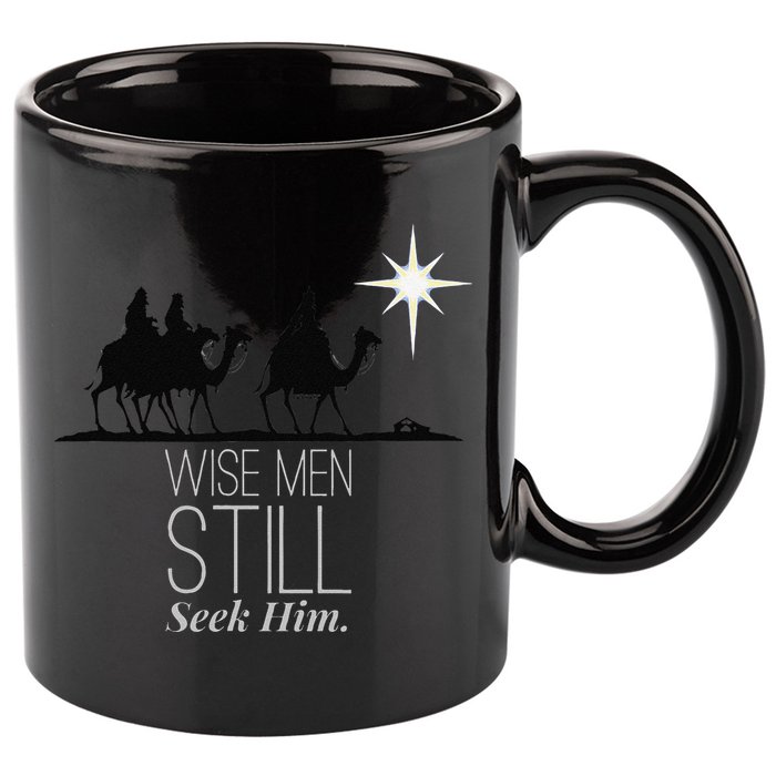 Wise Still Seek Him Christian Christmas Jesus Design 11oz C Handle Ceramic Mug