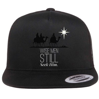 Wise Still Seek Him Christian Christmas Jesus Design Flatbill Hat