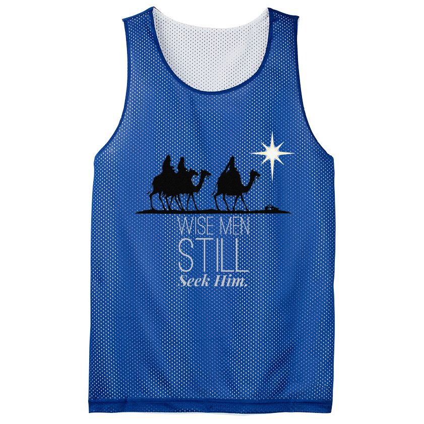Wise Still Seek Him Christian Christmas Jesus Design Mesh Reversible Basketball Jersey Tank