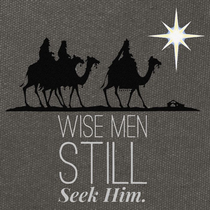 Wise Still Seek Him Christian Christmas Jesus Design Cotton Canvas Backpack