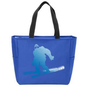 Winter Skiing Sasquatch Ski Cryptid Cryptozoology Bigfoot Gift Zip Tote Bag