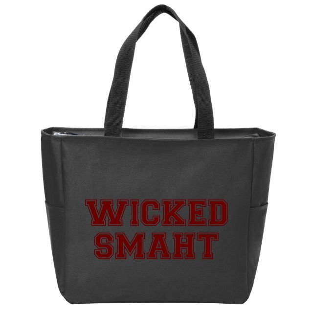 Wicked Smart (Smaht) College Boston Zip Tote Bag
