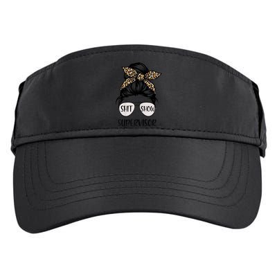 Womens Shit Show Supervisor Tee Women Casual Funny Messy Bun Adult Drive Performance Visor