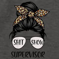 Womens Shit Show Supervisor Tee Women Casual Funny Messy Bun Vector Backpack
