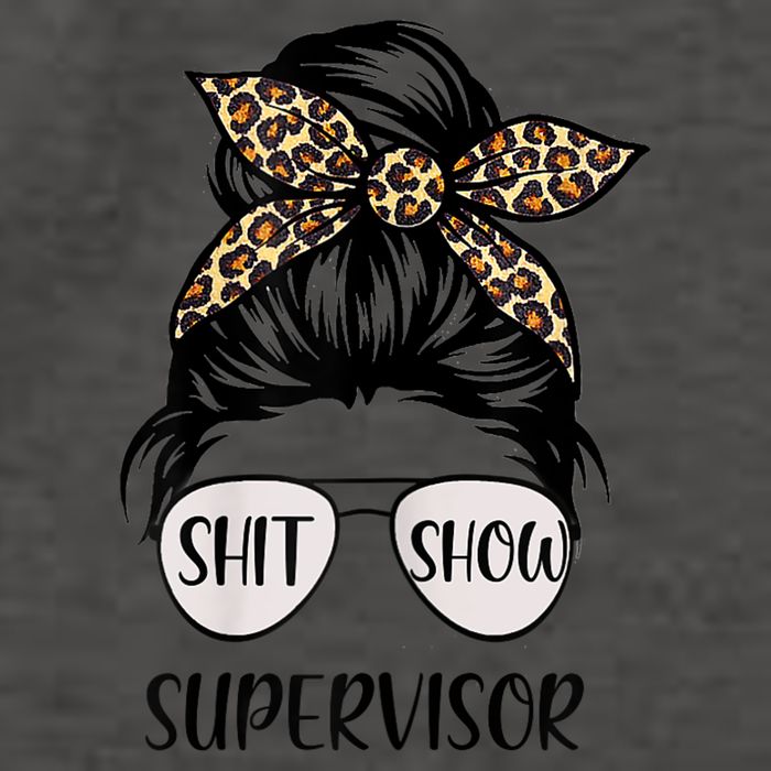 Womens Shit Show Supervisor Tee Women Casual Funny Messy Bun Vector Backpack