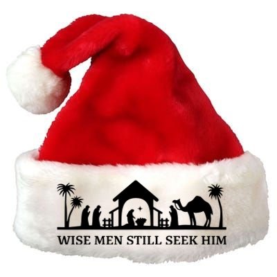 Wise Still Seek Him Christian Christmas Jesus Design Premium Christmas Santa Hat