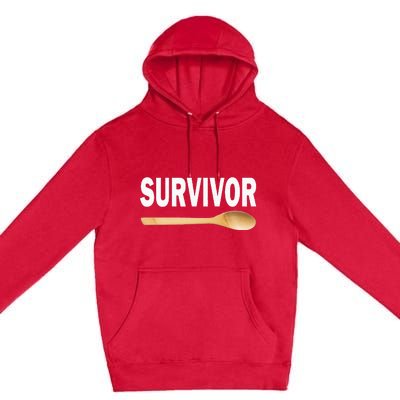 Wooden Spoon Survivor Funny I Survived The Wooden Spoon Premium Pullover Hoodie