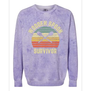 Wooden Spoon Survivor Retro Adult Novelty Sarcastic Colorblast Crewneck Sweatshirt