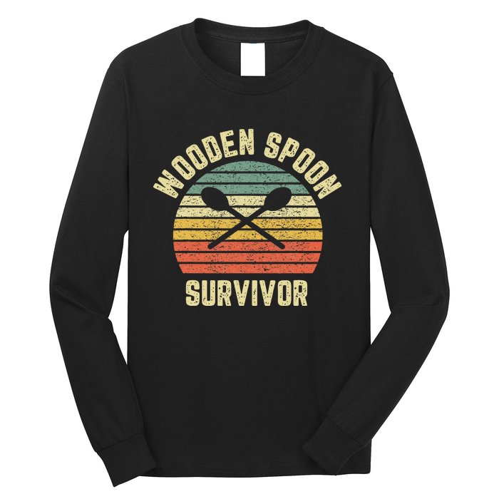 Wooden Spoon Survivor Retro Adult Novelty Sarcastic Long Sleeve Shirt