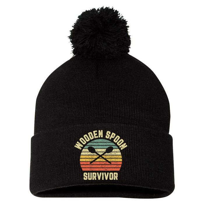 Wooden Spoon Survivor Retro Adult Novelty Sarcastic Pom Pom 12in Knit Beanie