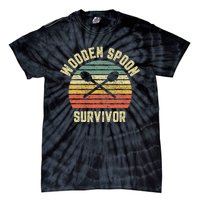 Wooden Spoon Survivor Retro Adult Novelty Sarcastic Tie-Dye T-Shirt