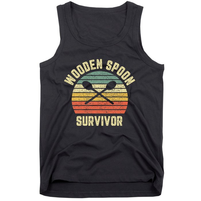 Wooden Spoon Survivor Retro Adult Novelty Sarcastic Tank Top