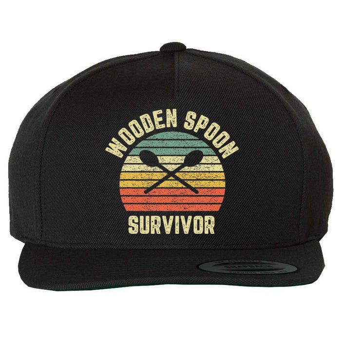 Wooden Spoon Survivor Retro Adult Novelty Sarcastic Wool Snapback Cap