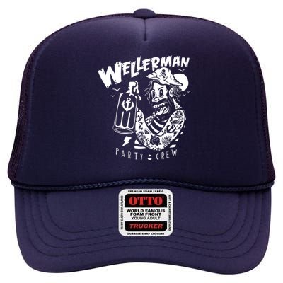 Wellerman Song Sea Shanty Party Crew Sailor High Crown Mesh Back Trucker Hat