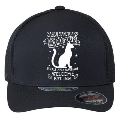 Witch Salem Sanctuary For Wayward Black Cats 1692 Gift Idea Meaningful Gift Flexfit Unipanel Trucker Cap