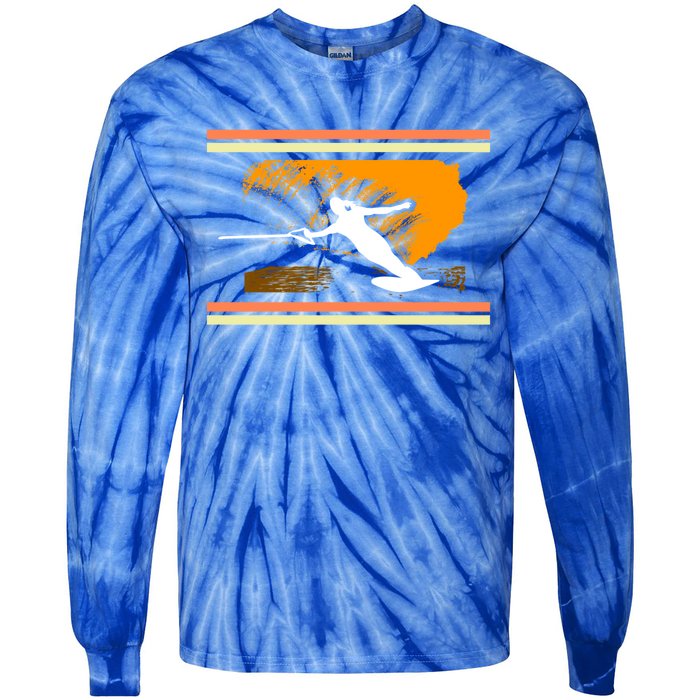 Water Skiing Ski Lover Retro Extreme Sports Beach Athletes Gift Tie-Dye Long Sleeve Shirt