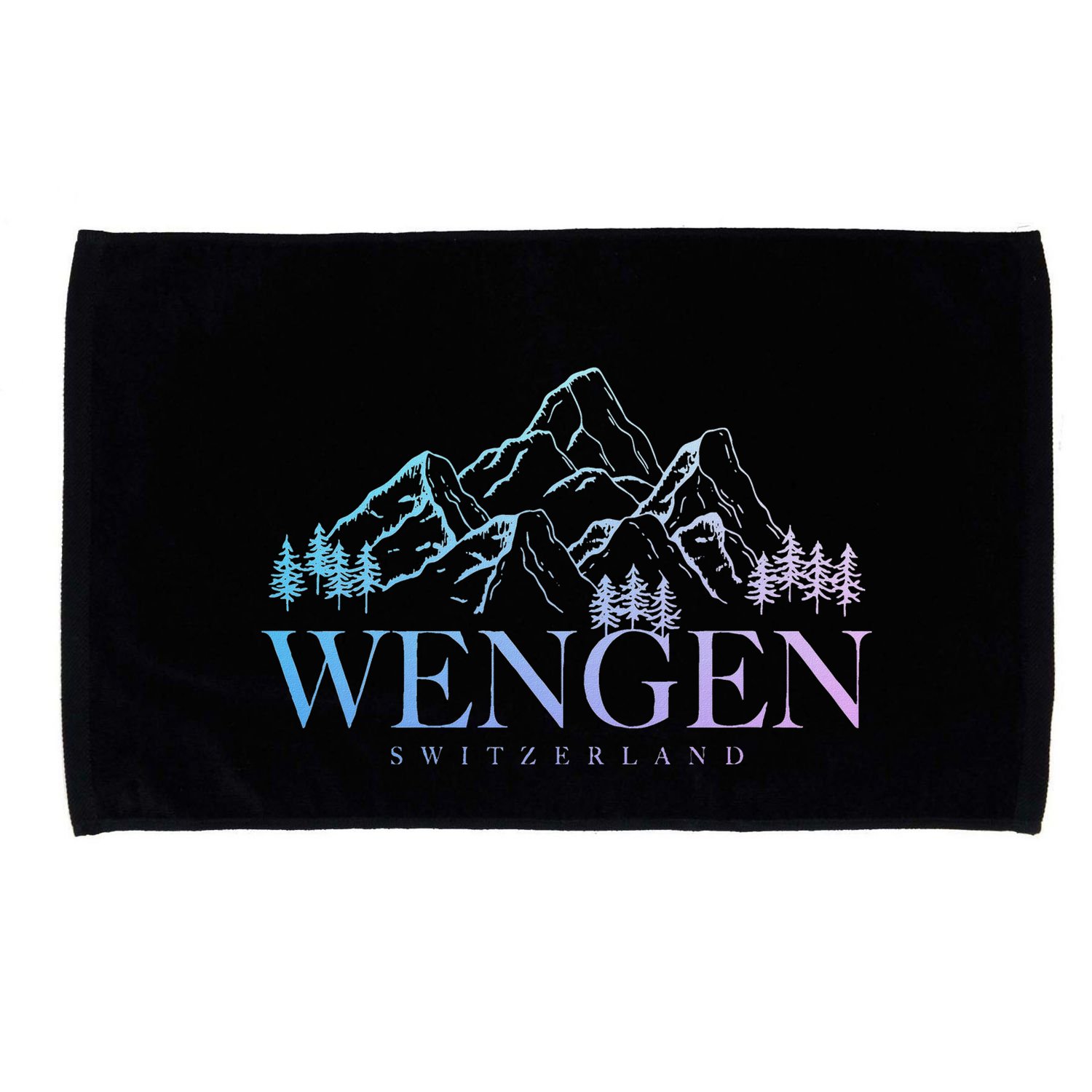 Wengen Switzerland Swiss Mountains Alps Vintage Souvenir Microfiber Hand Towel