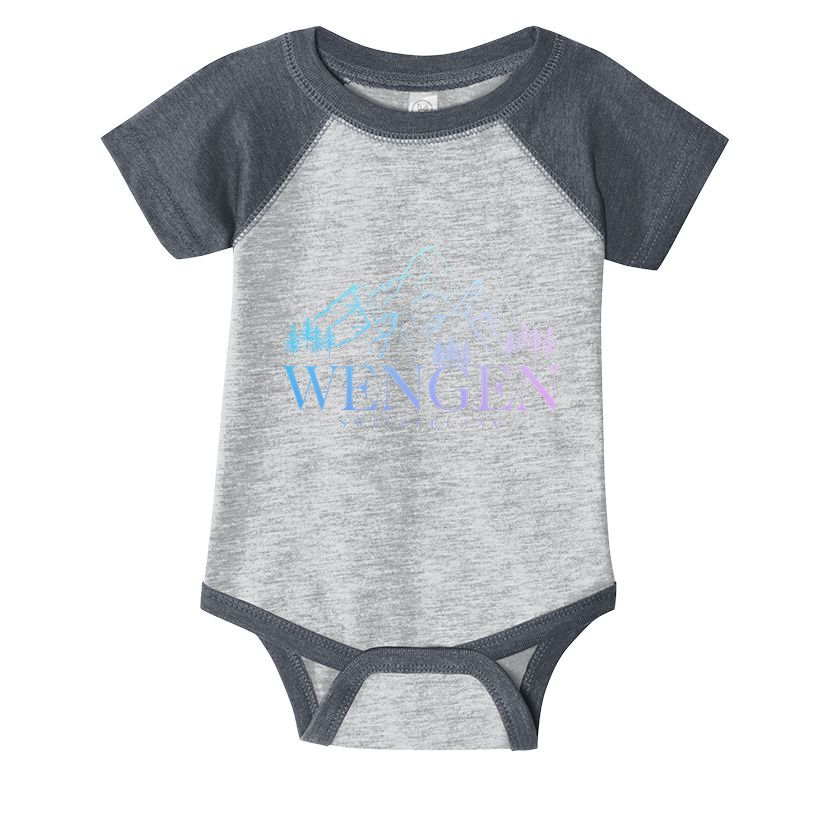 Wengen Switzerland Swiss Mountains Alps Vintage Souvenir Infant Baby Jersey Bodysuit