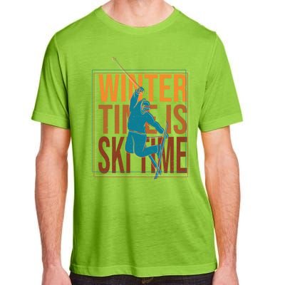 Winter Ski Skier Skiing Gift Adult ChromaSoft Performance T-Shirt