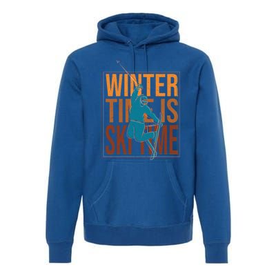 Winter Ski Skier Skiing Gift Premium Hoodie