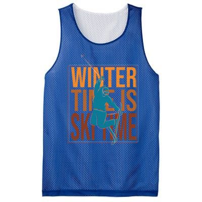 Winter Ski Skier Skiing Gift Mesh Reversible Basketball Jersey Tank