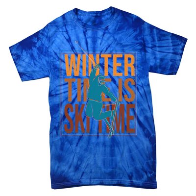 Winter Ski Skier Skiing Gift Tie-Dye T-Shirt