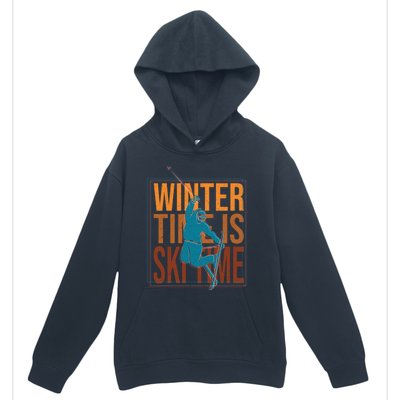 Winter Ski Skier Skiing Gift Urban Pullover Hoodie