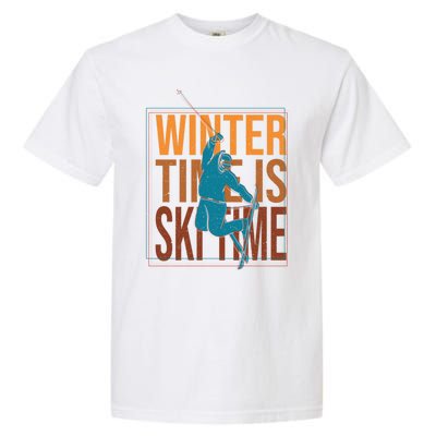 Winter Ski Skier Skiing Gift Garment-Dyed Heavyweight T-Shirt