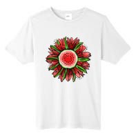 Watermelon Sunflower Summer Peace Love Watermelon Lover Gift Tall Fusion ChromaSoft Performance T-Shirt